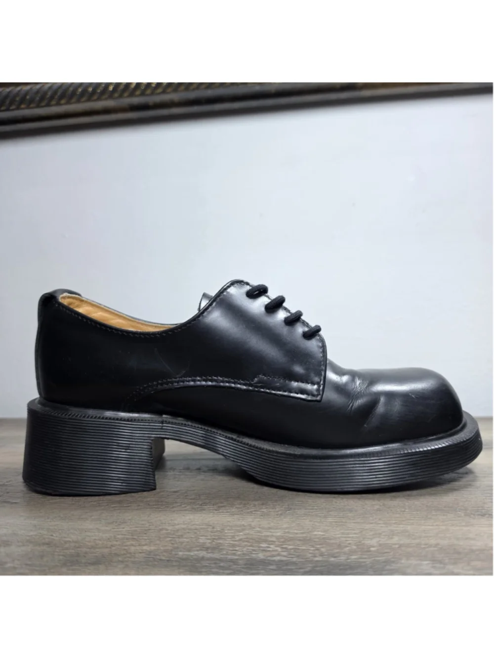 Dr Martens VTG Derby Shoes Women's 6 US Black Leather Chunky 8461 England